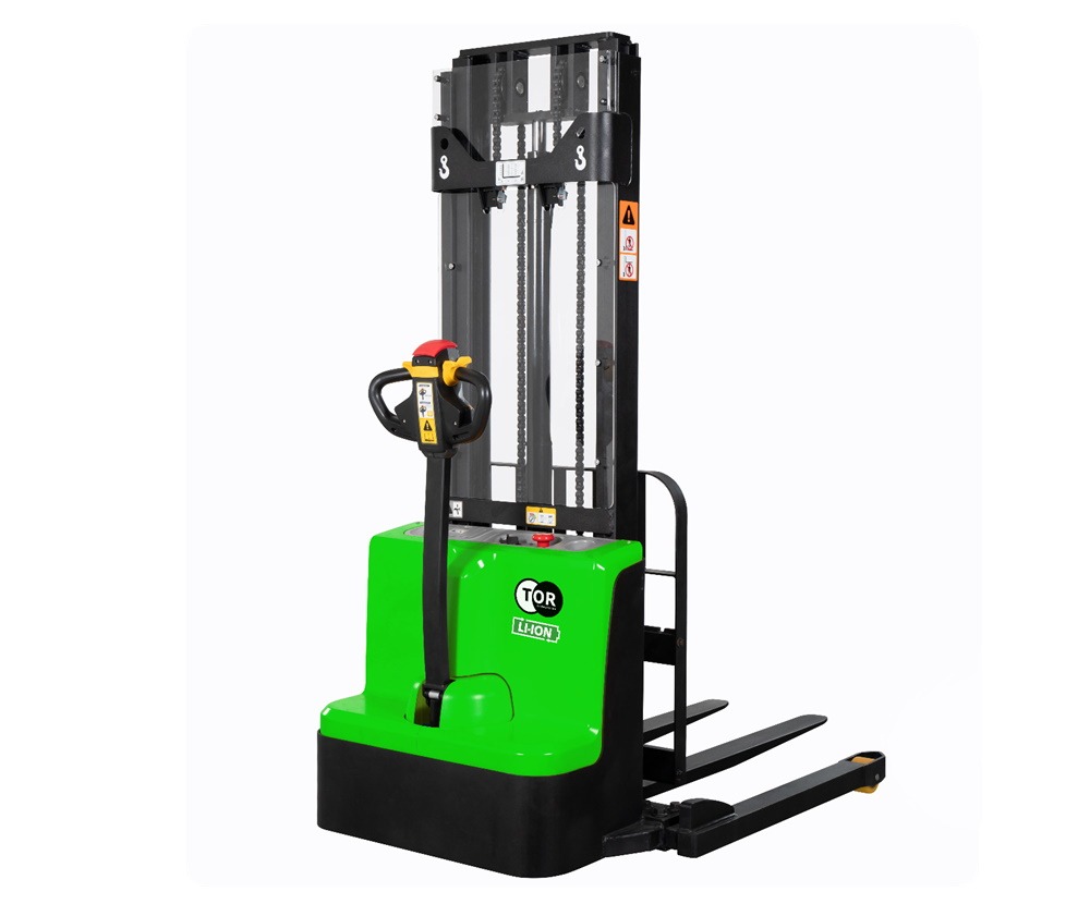 Штабелер самоходный 1,5 т 3,0 м TOR WSS15H-3000SC PRO Li-ion 24/60 В/Ач раздвижные вилы, опоры — фото товара