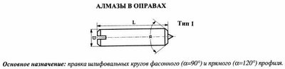 Алмаз в оправе 3908-0106, d6.0, L25мм, угол 120гр., 0,06 карат — фото товара